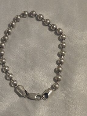 Silver 925 Ball Bead Bracelet - Women's Jewelry